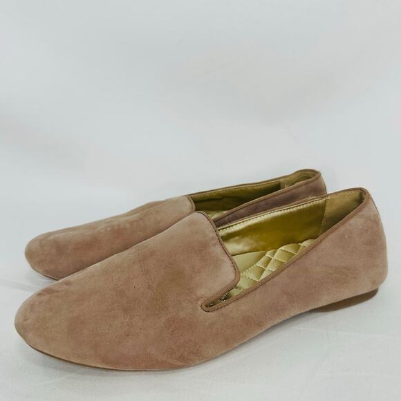 Birdies Starling Flats Latte Suede Loafers Quilted Slip On Shoes Size 8.5 - Picture 2 of 8